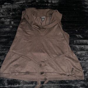 Lane Bryant Brown Sleeveless Hoodie Tank